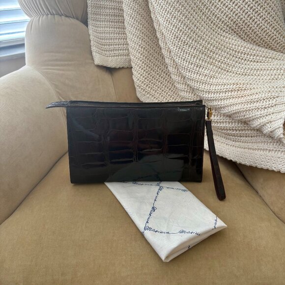 VTG Auth. TITTI DELL' ACQUA by MAXIMA Genuine Alligator Wristlet Clutch Bag - Picture 5 of 9